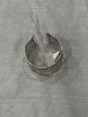 Silver Woven Cuff Bracelet